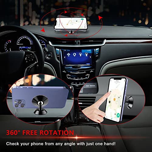 Ouzorp 2 Pack Car Magnetic Phone Mount, Car Phone Holder for Dashboard, 360° Adjustable Magnet Cell Phone Mount Universal Dashboard Car Mount Fits iPhone Samsung etc Most Smartphones