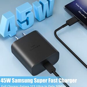 45W Samsung USB-C Super Fast Charger Type C for Samsung Galaxy S23 Ultra/S23/S23+/S22/S22 Ultra/S22+/Note 20/S20/S21, Galaxy Tab S7+/S8+,PPS Wall Charger Block with 6.6FT C Charger Cable Fast Charging