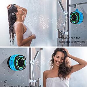 BassPal Bluetooth Speaker IPX7 Waterproof Shower Speakers Bluetooth Wireless Shower Radio with 10W 15 Hours Playtime, TWS, Loud Stereo Sound for Shower Hiking Camping (Blue)