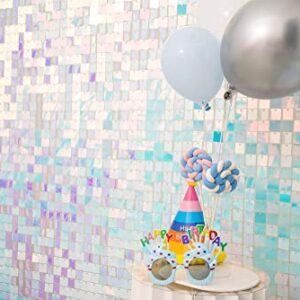 Kate Square Rainbow Blue Sequin Wall Panels Wedding Decoration Wall Shimmer Birthday Party (Pack of 12)