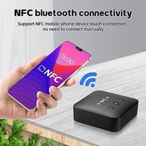 Bluetooth 5.0 Transmitter and Receiver, 2-in-1 Wireless Bluetooth Adapter,Low Latency Bluetooth Audio Adapter for TV, Bluetooth Earphone, Car, Home Stereo System (Black)