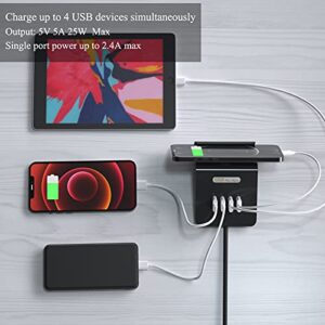 USB Charging Station, 4 USB Desktop Charging Station for Multiple Devices Compatible with Smart Phones, Speaker, Power Bank and More