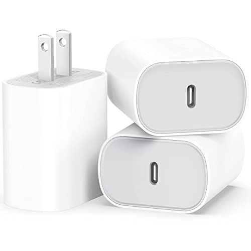 Suzunaus for iPhone Charging Block, 3-Pack 20W USB C Fast Charger Block for iPhone 14/14 Plus/14 Pro/14 Pro Max 13 12 11 SE XS XR X, PD USBC Charging Plug Cube Type C Wall Power Adapter Brick Box