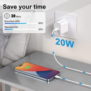 Suzunaus for iPhone Charging Block, 3-Pack 20W USB C Fast Charger Block for iPhone 14/14 Plus/14 Pro/14 Pro Max 13 12 11 SE XS XR X, PD USBC Charging Plug Cube Type C Wall Power Adapter Brick Box