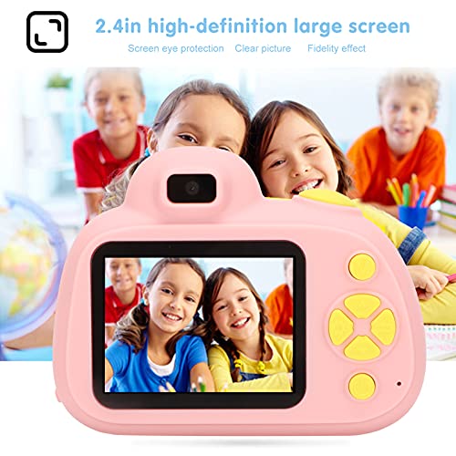 Kids Digital Camera, Night Flash Function Children Digital Camera No‑Edge Design for Kids(Pink)