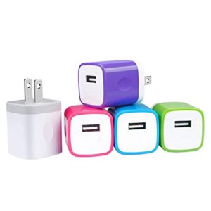 usb wall plug,gigreen single port fast charging block 5pack usb charging plug cube wall adapter compatible iphone 14 13 pro max 12 11 x 8 7 6s se,samsung galaxy a14 5g s23 ultra a13 a23 s21 fe s22 s20