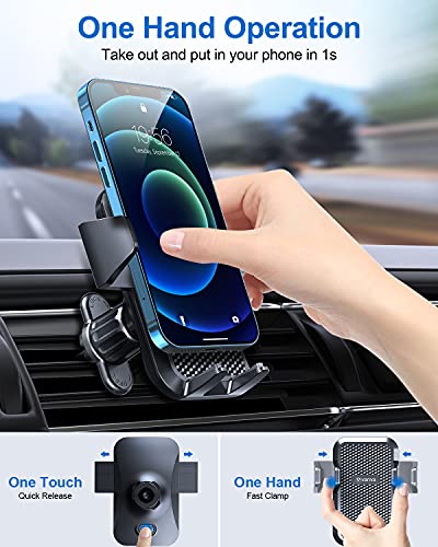 vanva 【 Military-Grade Universal Air Vent Car Mount, 【 Big Phones & Thick Case Friendly 】 Cell Phone Holder for Car Hands Free Clamp Cradle Vehicle Compatible with All Apple iPhone