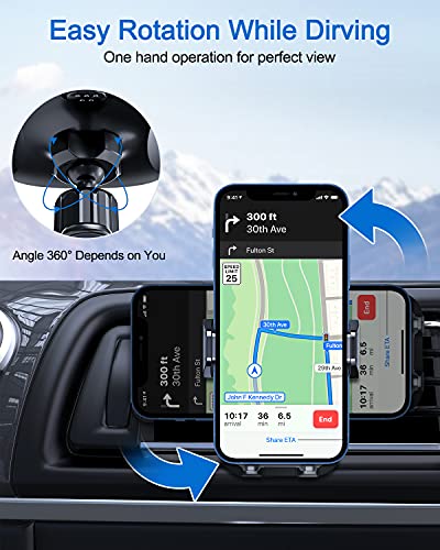 vanva 【 Military-Grade Universal Air Vent Car Mount, 【 Big Phones & Thick Case Friendly 】 Cell Phone Holder for Car Hands Free Clamp Cradle Vehicle Compatible with All Apple iPhone