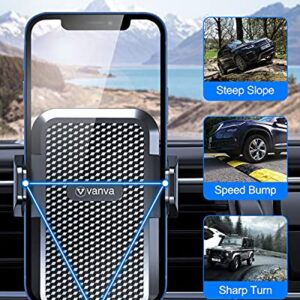 vanva 【 Military-Grade Universal Air Vent Car Mount, 【 Big Phones & Thick Case Friendly 】 Cell Phone Holder for Car Hands Free Clamp Cradle Vehicle Compatible with All Apple iPhone