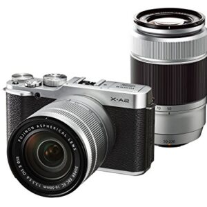 FUJIFILM Mirror-Less Single-Lens X-A2 Double Zoom Lens kit Silver X-A2S1650II / 50230II [International Version, No Warranty]
