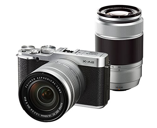 FUJIFILM Mirror-Less Single-Lens X-A2 Double Zoom Lens kit Silver X-A2S1650II / 50230II [International Version, No Warranty]