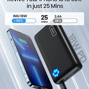 INIU Portable Charger, 18W PD QC 20000mAh USB C Power Bank, Fast Charging Compact Battery Pack, 3-Output Phone Charger Compatible with iPhone 14 13 12 11 X 8 Pro Samsung S20 S10 Google LG iPad Tablet