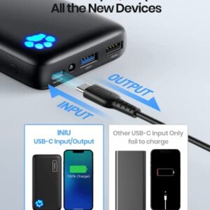 INIU Portable Charger, 18W PD QC 20000mAh USB C Power Bank, Fast Charging Compact Battery Pack, 3-Output Phone Charger Compatible with iPhone 14 13 12 11 X 8 Pro Samsung S20 S10 Google LG iPad Tablet