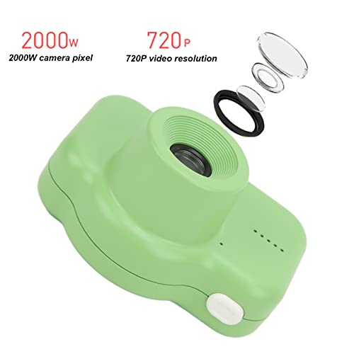 2 Inch Kids Mini Camera, Mini Video Recorder Portable IPS Screen 720P 20MP Dual Camera High Definition Digital Camera for Children (Green)