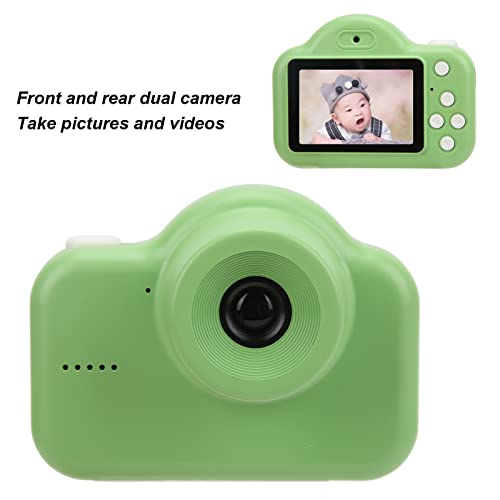 2 Inch Kids Mini Camera, Mini Video Recorder Portable IPS Screen 720P 20MP Dual Camera High Definition Digital Camera for Children (Green)