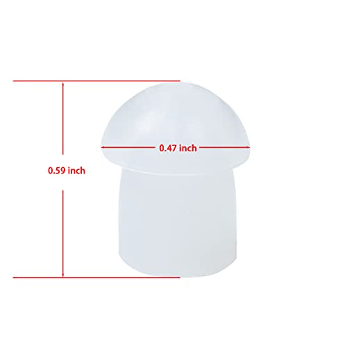 BVMAG 100 Pack Replacement Mushroom Earbud Ear Tips for Baofeng Motorola Kenwood Cobra Two Way Radio Transparent Acoustic Tube Earpieces