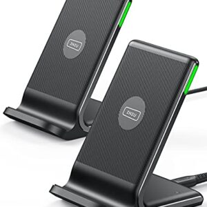 Wireless Charger, INIU [2 Pack] 15W Qi-Certified Fast Wireless Charging Stand with Sleep-Friendly Adaptive Light Compatible with iPhone 14 13 12 11 Pro XR XS X Plus Samsung Galaxy S21 S20 Note 20 etc