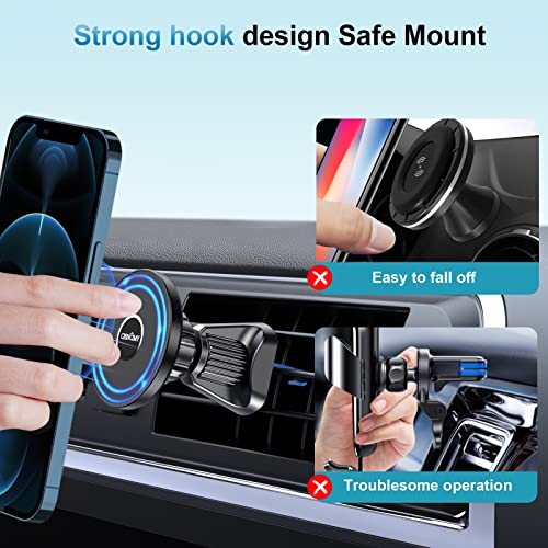Ciencimy Compatible with MagSafe Car Mount for Car Windshield/Dashboard/Air Vent Long Arm Magnetic Phone Holder for iPhone 13 12 Pro Max Mini [Ultra Stable & Strong Suction] Suction Cup Phone Holder