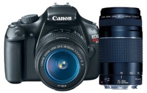 canon eos rebel t3 12.2 mp cmos digital slr with 18-55mm is ii lens + canon ef 75-300mm f/4-5.6 iii telephoto zoom lens