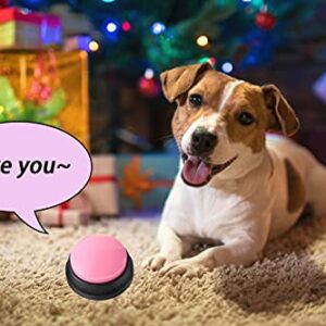 Voice Recording Button, Dog Buttons for Communication Pet Training Buzzer, 30 Second Record & Playback, Funny Gift for Study Office Home 4 Packs (Blue+Pink+Yellow+Purple)