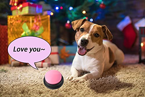 Voice Recording Button, Dog Buttons for Communication Pet Training Buzzer, 30 Second Record & Playback, Funny Gift for Study Office Home 4 Packs (Blue+Pink+Yellow+Purple)