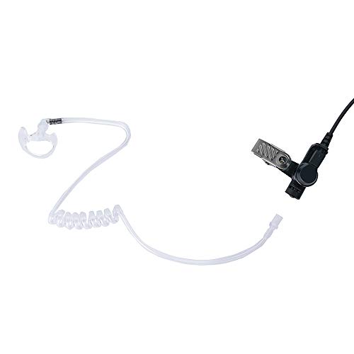 Klykon Police Earpiece 3.5 mm 1 pin Listen Only Acoustic Tube Earpiec Surveillance Headset with One Pair Medium Earmolds for 2 Way Radios Speaker Mics
