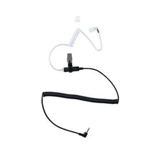 Klykon Police Earpiece 3.5 mm 1 pin Listen Only Acoustic Tube Earpiec Surveillance Headset with One Pair Medium Earmolds for 2 Way Radios Speaker Mics