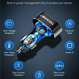TECKNET USB Car Charger 54W 4-Port USB Car Charger Adapter QC 3.0 Port Compatible with iPhone 14 Pro Max/14 Plus/iPhone 13 12 11 Pro Max X XR XS 8 Samsung Galaxy Note 20/10 S21/20/10 Google Pixel