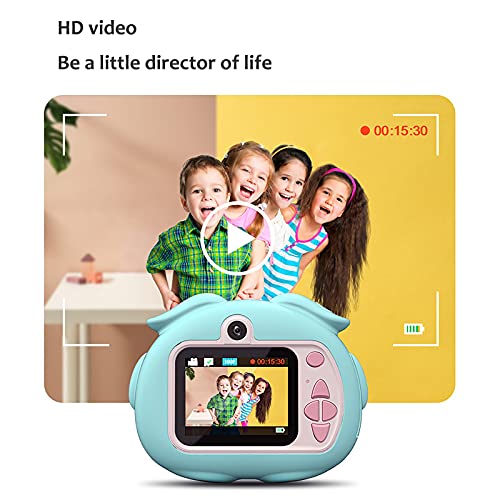 Niaviben Digital Camera for Kid's Cute Cartoon 1080p HD Mini Front and Rear Dual Camera Children's Digital Camera Blue