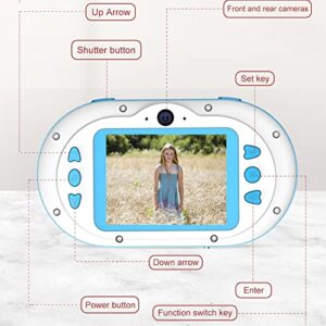 Niaviben Mini Portable Digital Camera for Kid's Waterproof Camera Front and Rear Dual 24 Million Pixel Compact Camera 2.4 Inch Blue