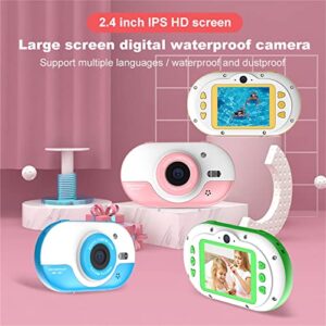 Niaviben Mini Portable Digital Camera for Kid's Waterproof Camera Front and Rear Dual 24 Million Pixel Compact Camera 2.4 Inch Blue