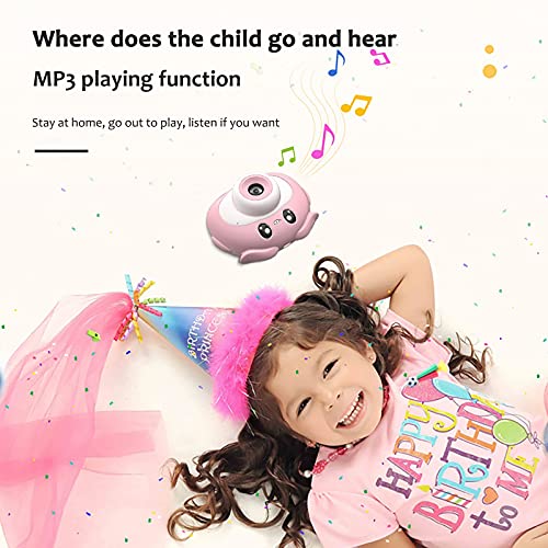 Niaviben Digital Camera for Kid's Cute Cartoon 1080p HD Mini Front and Rear Dual Camera Children's Digital Camera Pink