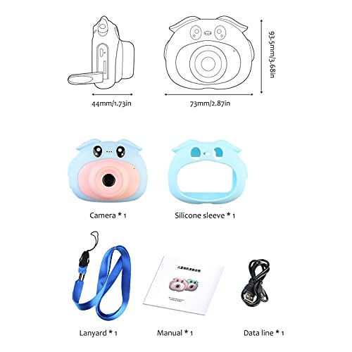 Niaviben Digital Camera for Kid's Cute Cartoon 1080p HD Mini Front and Rear Dual Camera Children's Digital Camera Pink