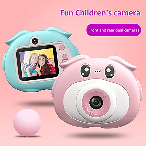 Niaviben Digital Camera for Kid's Cute Cartoon 1080p HD Mini Front and Rear Dual Camera Children's Digital Camera Pink