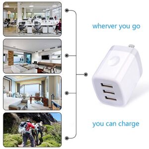 USB Wall Charger, Hootek 2Pack Wall Plug 3-Port USB Charging Station 3.1A Power Adapter Multi Port Quick Charger Block Cube Compatible iPhone 14 13 12 11 Pro XS MAX 8 Plus,iPad,Samsung Galaxy S22 S21