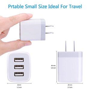 USB Wall Charger, Hootek 2Pack Wall Plug 3-Port USB Charging Station 3.1A Power Adapter Multi Port Quick Charger Block Cube Compatible iPhone 14 13 12 11 Pro XS MAX 8 Plus,iPad,Samsung Galaxy S22 S21