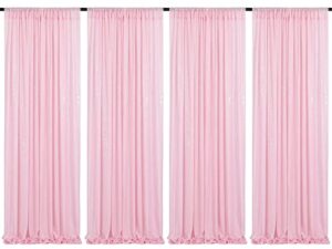 pink sequin curtains 4 panels 2ftx8ft sequin photo backdrop wedding glitter fabric backdrops party background photography drapes