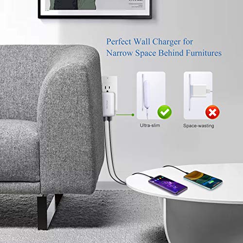 USB Charger Plug, Excgood Ultra Compact USB Wall Charger Foldable Wall Plug Compatible with Home Camera, iPhone 13 Pro Max/12/11/Xr/Xs/X, Galaxy S10/9/8, Pixel and More Smartphone, 3-Pack,White
