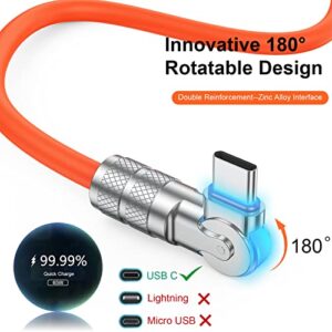 Type-C Charger Fast Charging Cable, 5A 3.3Ft/1M USB A to USB C Super Fast Charger Cable 180° Rotation LED Display, Compatible with Samsung Galaxy S21 S20, Note 20 10, Sony, PS5, LG, Pixel etc