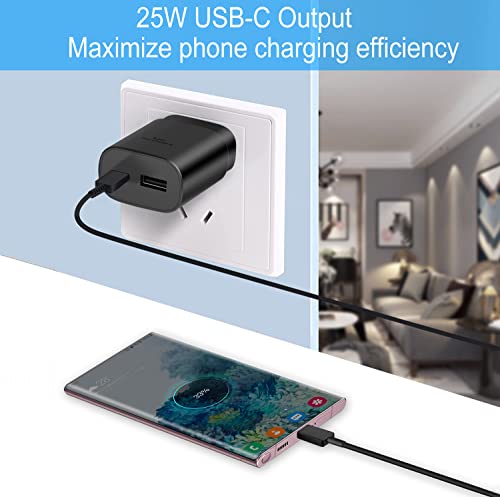 USB C Wall Charger, 25W Super Fast Charger Type C Charger Block for Samsung Galaxy S23/S23 Ultra/S23+/S22/S22 Ultra/S22+/S21/S20/Note 20/Note 10//10 Plus,Z Fold 3 5G/Flip 4/3