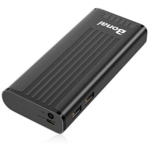 bonai 10000mah portable charger for heated vest, 5v 2.1a battery pack for heated jacket with dual usb output & led flashlight for iphone ipad ipod samsung android and more