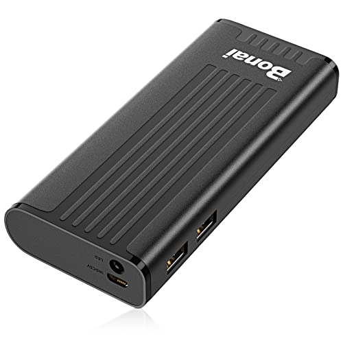 BONAI 10000mAh Portable Charger for Heated Vest, 5V 2.1A Battery Pack for Heated Jacket with Dual USB Output & LED Flashlight for iPhone iPad iPod Samsung Android and More