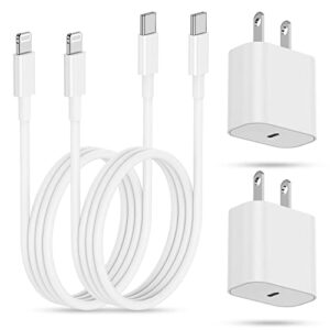 iphone charger fast charging block,[apple mfi certified] wall charger plug and 6ft usb c to lightning cable cord, type c power adapter cube brick box for iphone 14 pro max/14/13 pro/12 mini/12/11/ipad