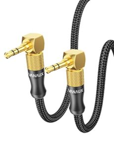 vanaux 90 degree right angle aux cable male to male 3.5mm audio cable stereo aux cord compatible with laptop, smartphone, music player,tablets,speakers (3.3feet/1m)