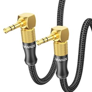 VANAUX 90 Degree Right Angle Aux Cable Male to Male 3.5mm Audio Cable Stereo Aux Cord Compatible with Laptop, Smartphone, Music Player,Tablets,Speakers (3.3feet/1m)