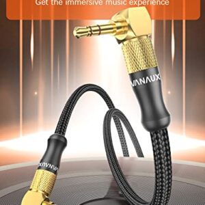 VANAUX 90 Degree Right Angle Aux Cable Male to Male 3.5mm Audio Cable Stereo Aux Cord Compatible with Laptop, Smartphone, Music Player,Tablets,Speakers (3.3feet/1m)