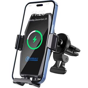 wireless car charger, belpel 15w qi fast charging auto-clamping car charger mount, air vent car charging phone holder for iphone 14/13/12/11 pro max series, galaxy s22/s21, clearance