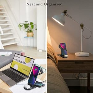 4 in 1 Wireless Charging Station, 20W Fast Wireless Charger for Multiple Devices Apple iWatch 7/SE/6/5/4/3/2 iPhone 13/13 Pro Max/13 Pro/12/11 AirPods Pro(with QC 3.0 Adapter)