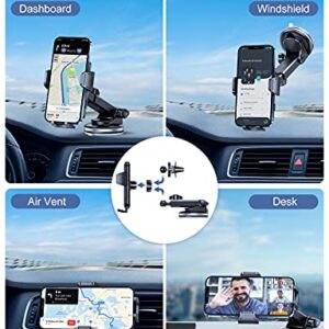 Xooec Car Phone Holder Mount [Durable & Super Suction] Cell Phone Mount for Car Dashboard Air Vent Windshield Universal 360 Hands Free Stand for iPhone 13 12 11 Pro Max Samsung Galaxy Note S21 Ultra