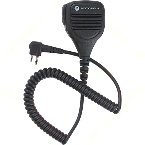 Motorola Original OEM PMMN4013 PMMN4013A Remote Speaker Microphone with 3.5mm Audio Jack, Coiled Cord & Swivel Clip, Intrinsically Safe